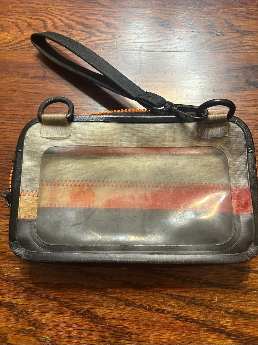 Compact Phone Case in Gray with Orange Accent